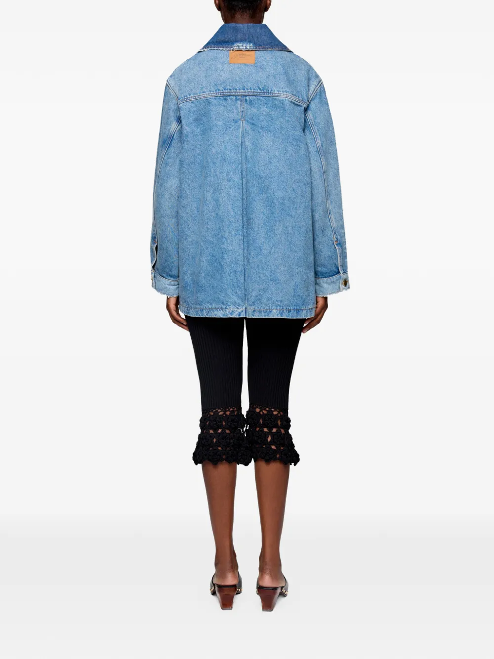GANNI Denim jack met patchwork Blauw