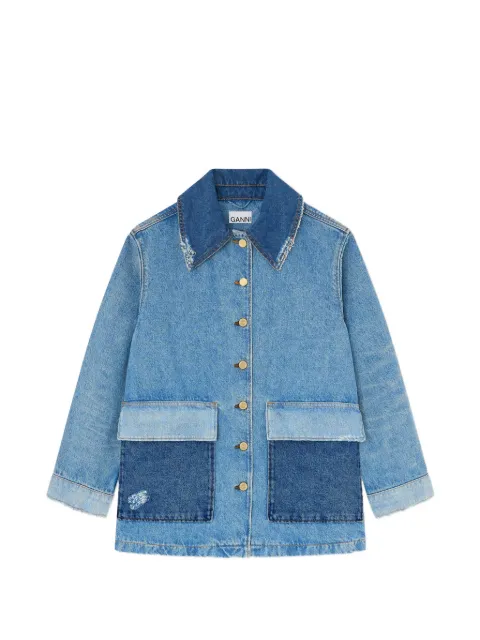 GANNI jacket in patchwork denim