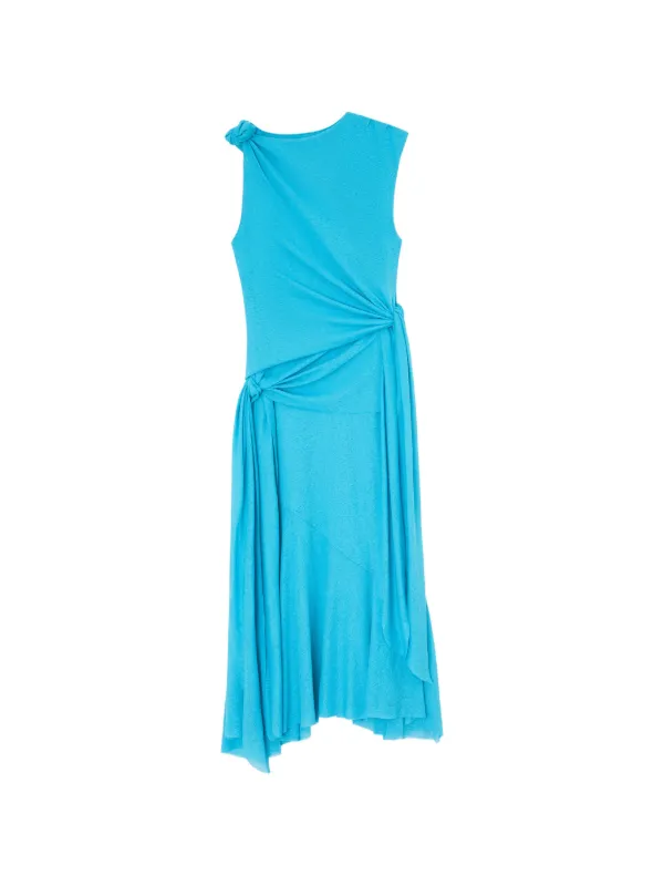 GANNI Knot Sleeveless Midi Dress | Blue | FARFETCH