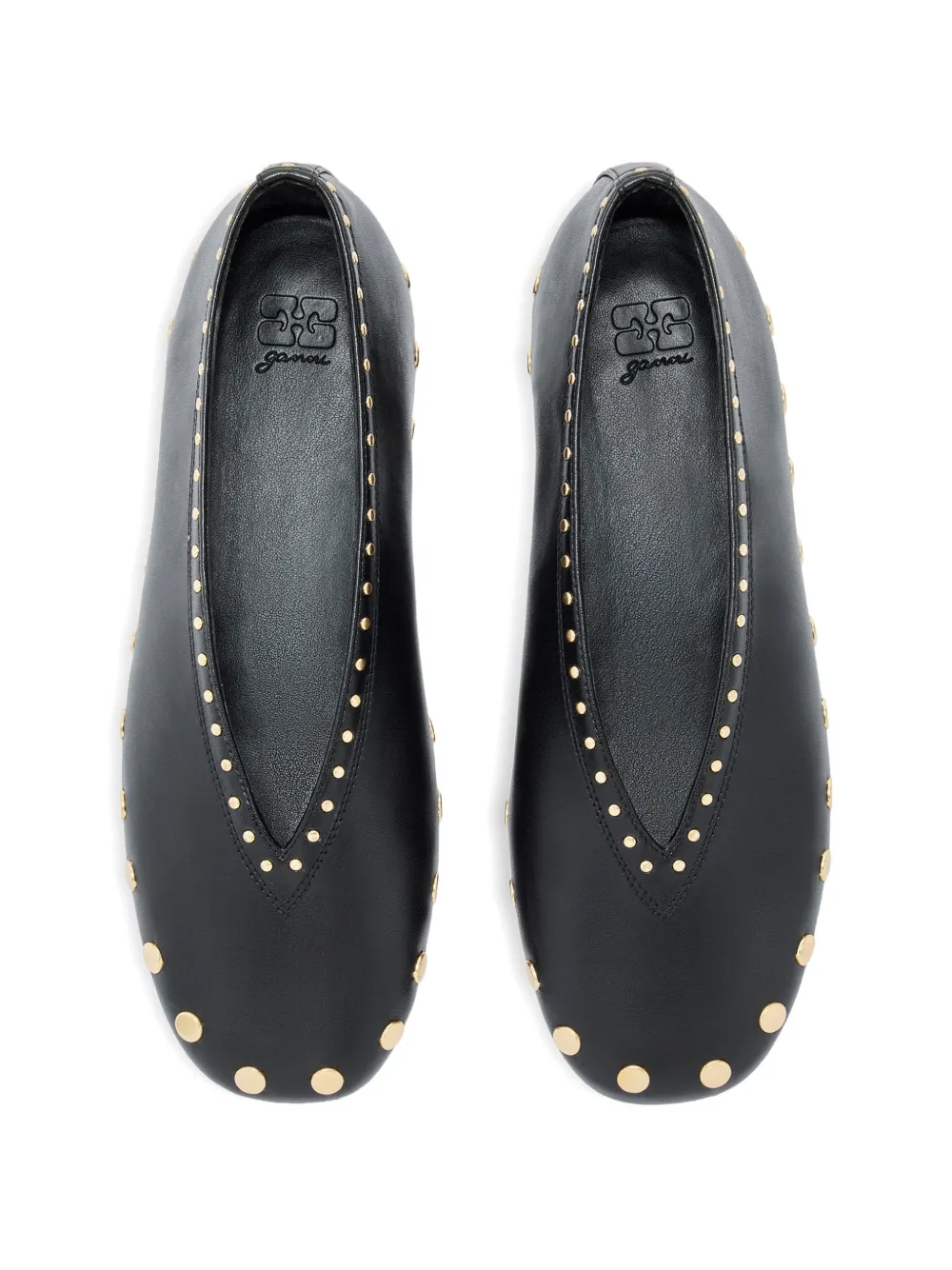 GANNI Ballerina's met studs Zwart