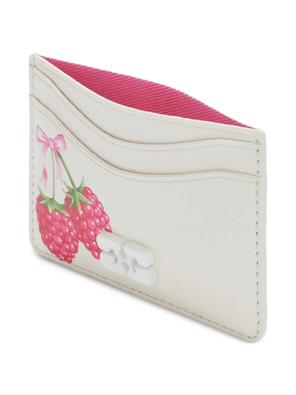 GANNI Pasjeshouder met aardbeiprint Beige