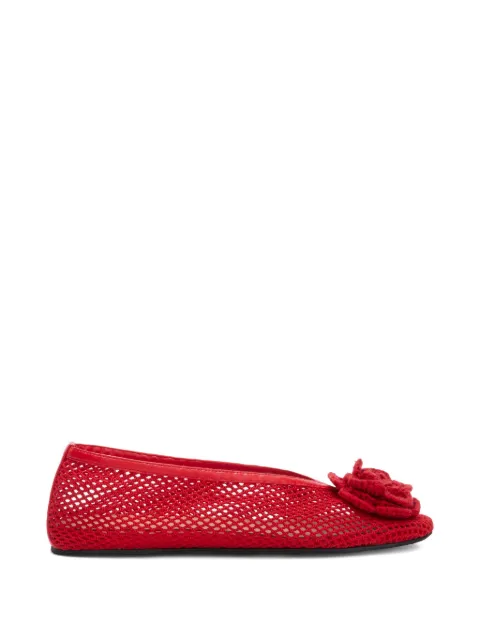 GANNI Jenny flower-embellished ballet flats