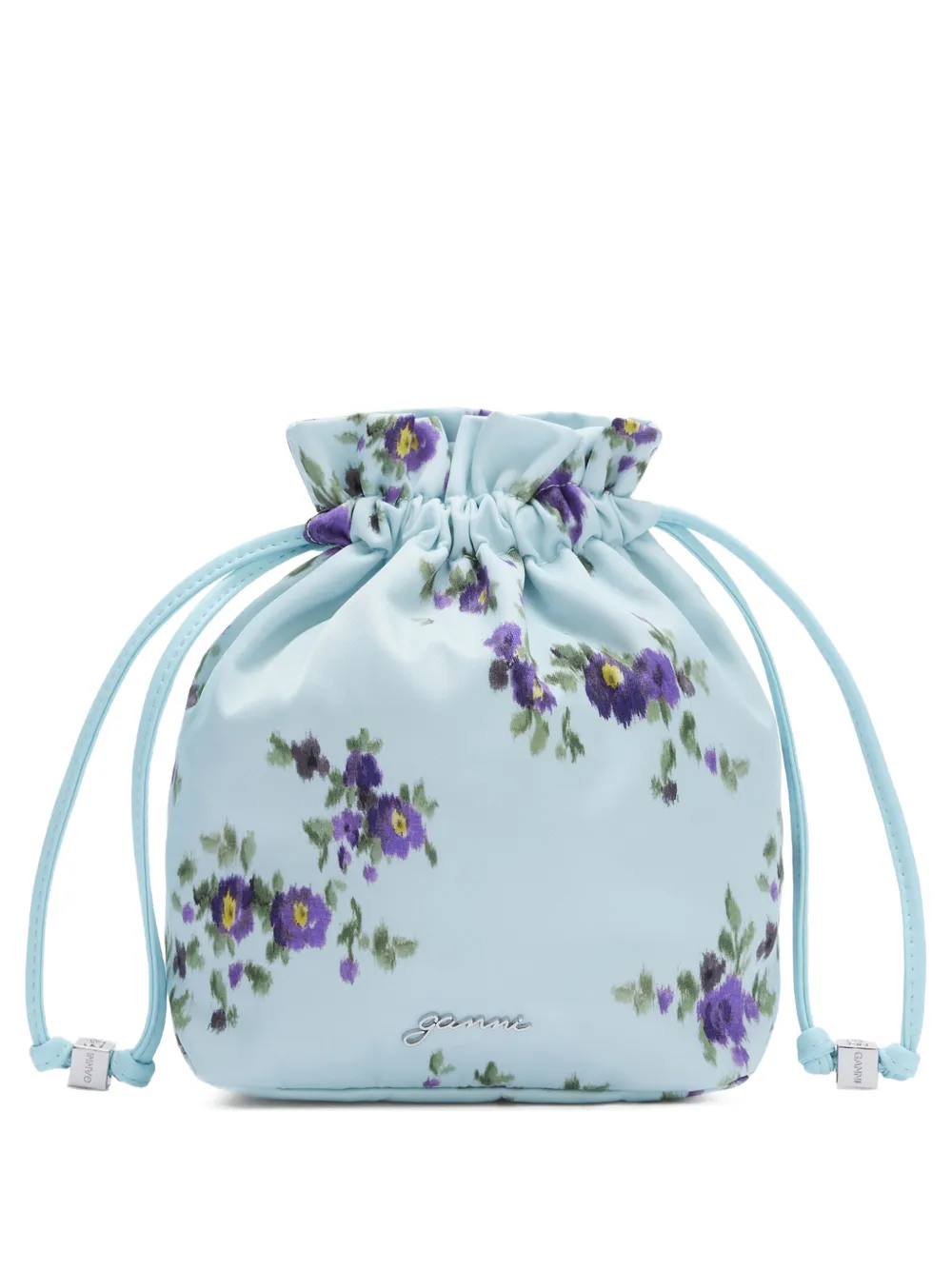 GANNI Borsa a fiori con coulisse - Blu