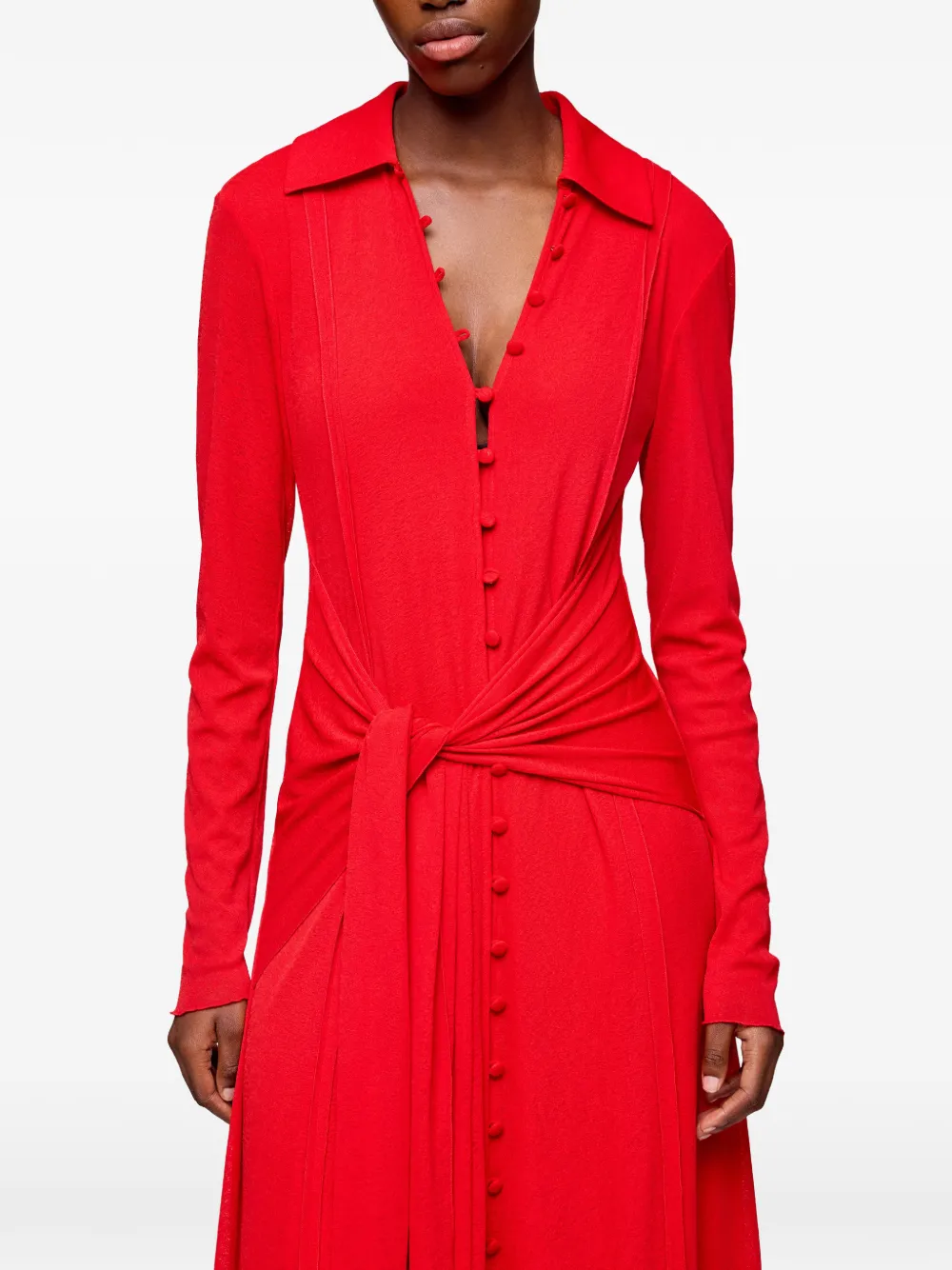 GANNI Maxi-jurk met knopen Rood
