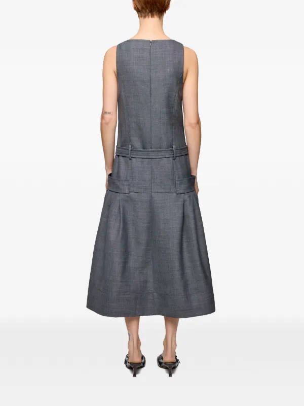 grey belted dress GEORGETTE - Grey Belted Mini Dress