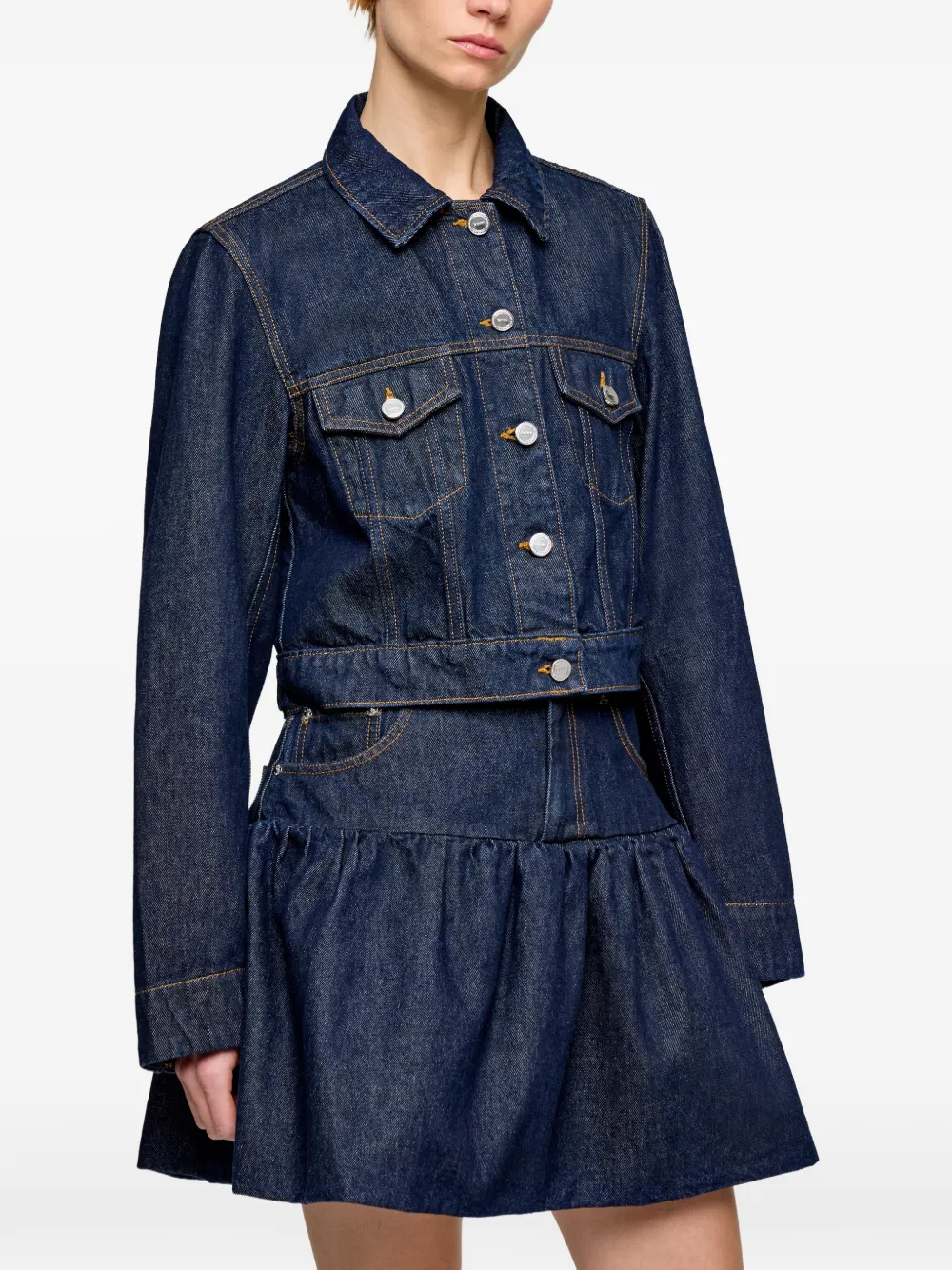 GANNI Denim jack Blauw