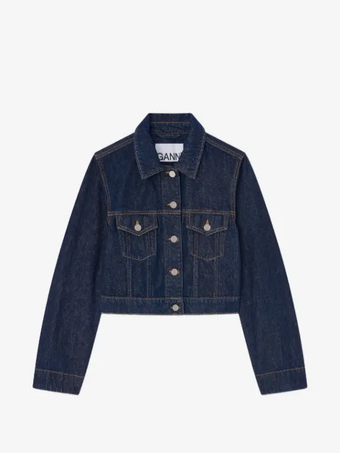 GANNI flap-pocket denim jacket