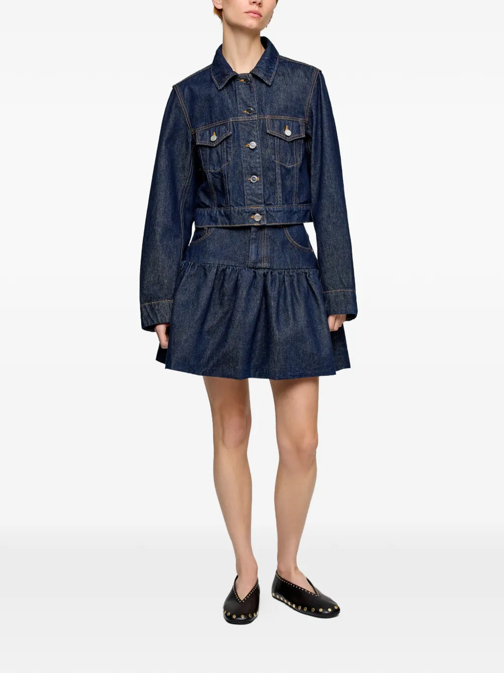 GANNI Denim jack Blauw