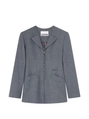GANNI ストライプ ジャケット | グレー | FARFETCH JP