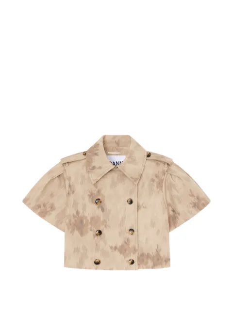 GANNI double-breasted short-sleeve jacket