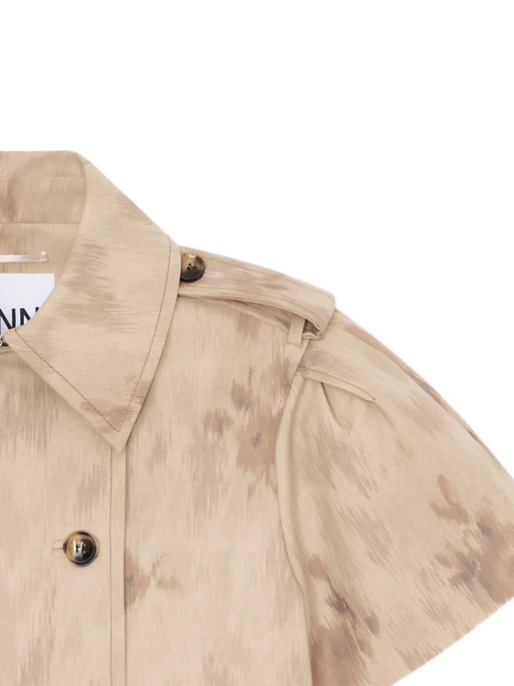  Ganni Double-breasted Short-sleeve Jacket - Neutrals 