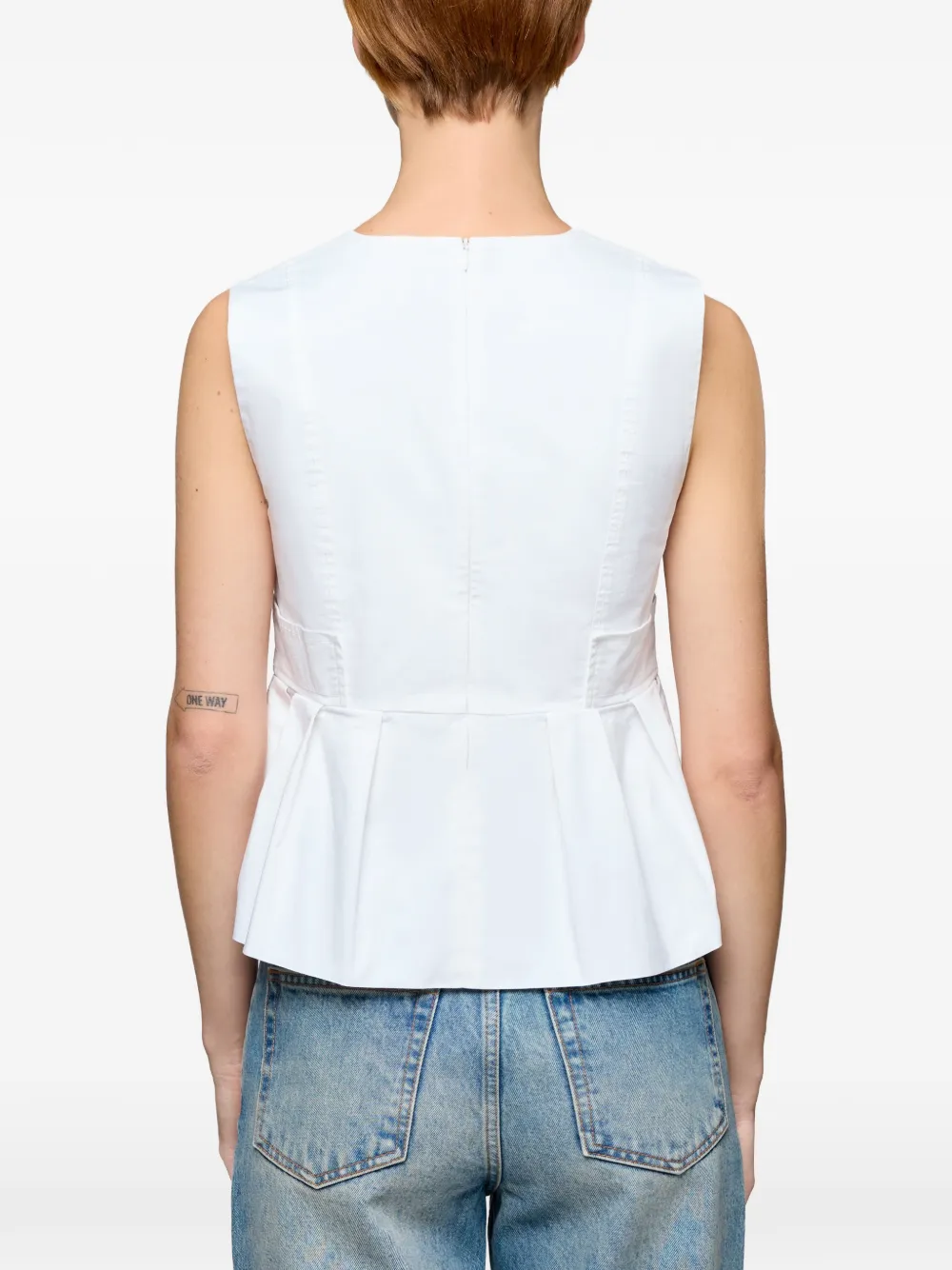 GANNI Blouse met V-hals Wit