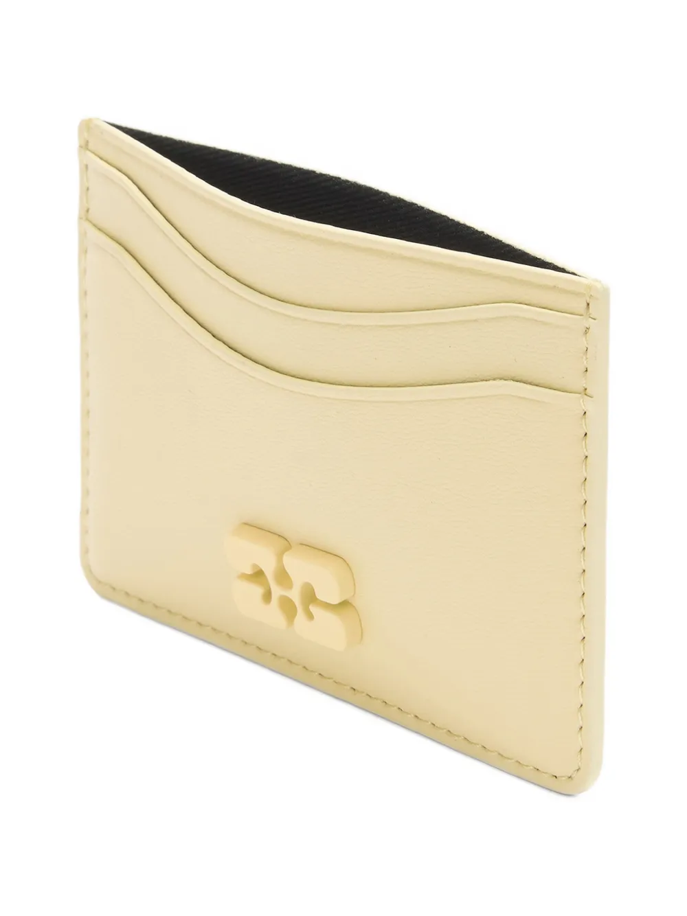  Ganni Logo Plaque Card Holder - Yellow 