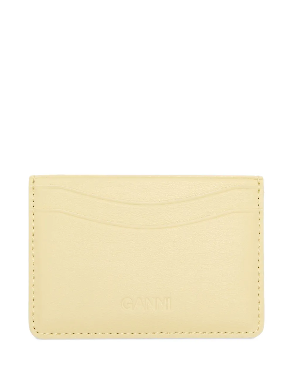  Ganni Logo Plaque Card Holder - Yellow 