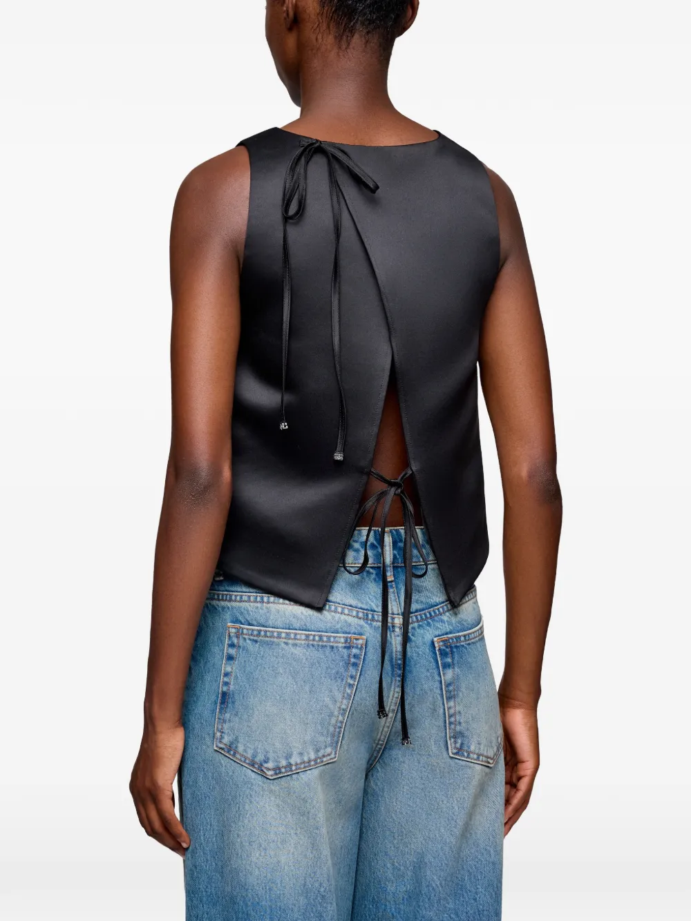 GANNI Gestrikte tanktop Zwart