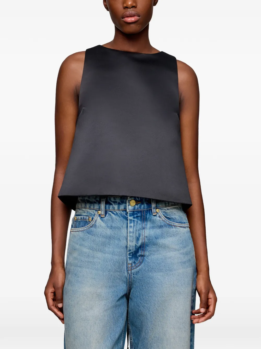 GANNI Gestrikte tanktop Zwart
