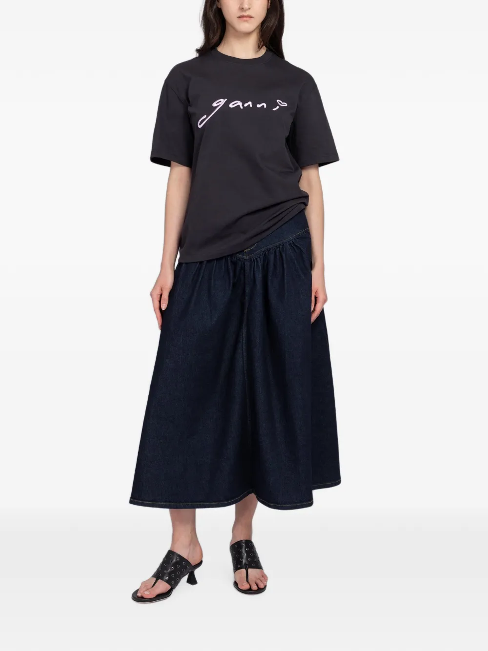 GANNI Signature T-shirt Grijs