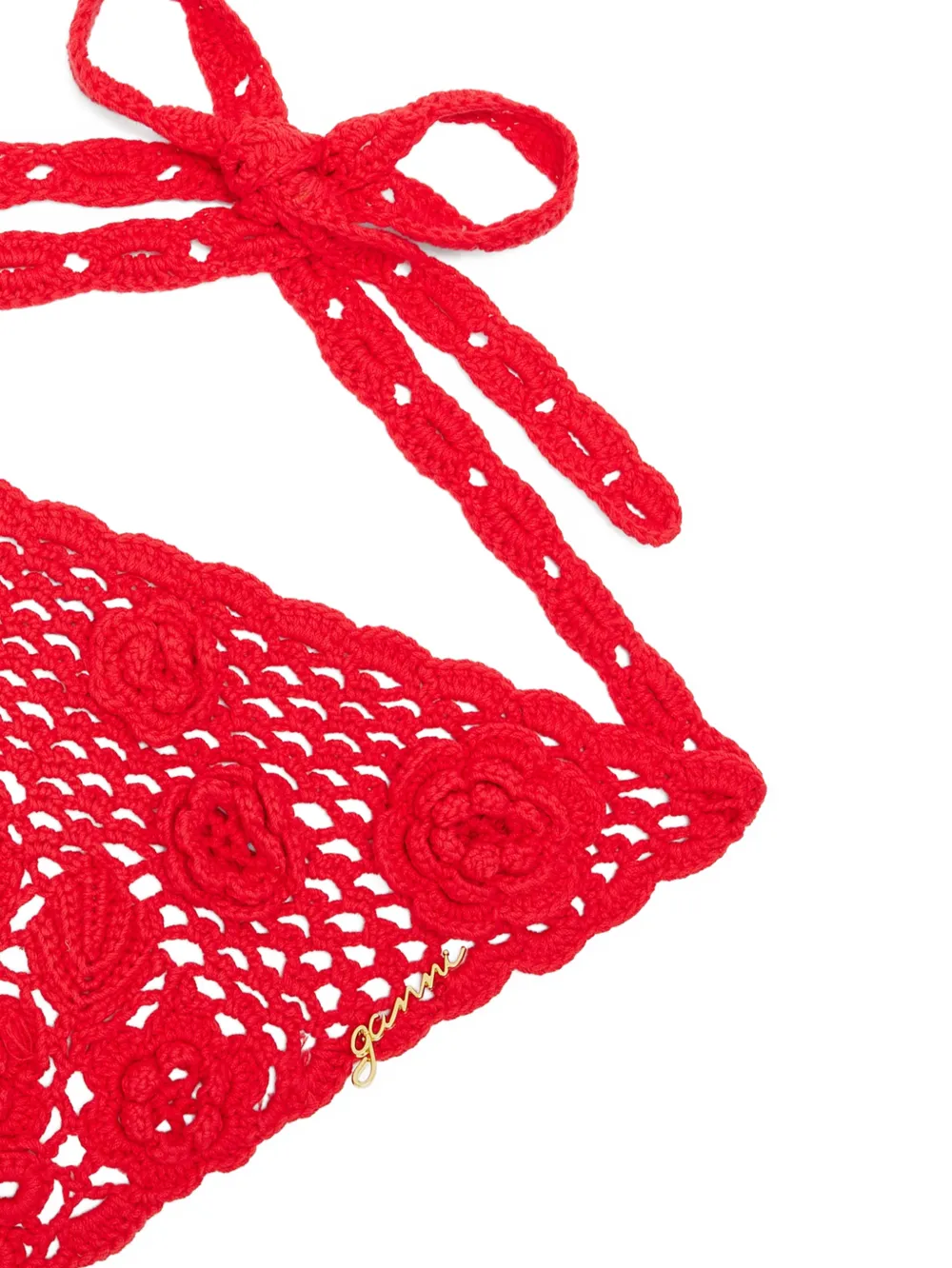  Ganni Floral Tie Headband - Red 