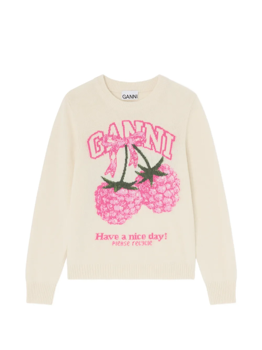 GANNI Maglione con dettaglio lampone - Toni neutri