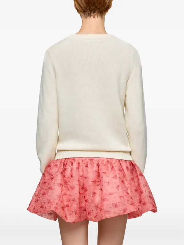 GANNI Raspberry graphic-print Jumper | Neutrals | FARFETCH