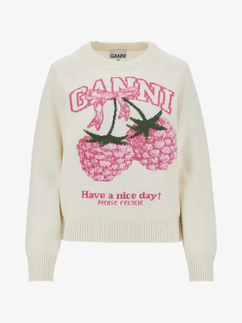 GANNI jumper in graphic wool
