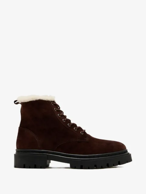 STAUD Henry shearling lace-up boots