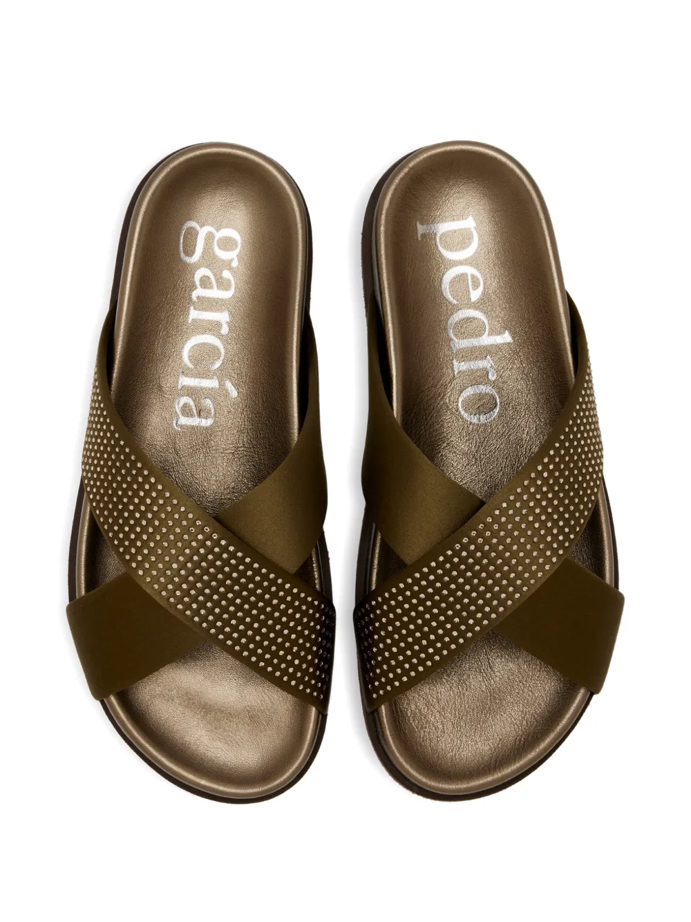 Pedro Garcia Daliana criss-cross embellished sandals Groen