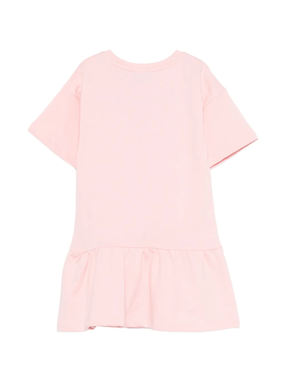 Moschino Kids Jurk met teddybeerdetail en ruches Roze