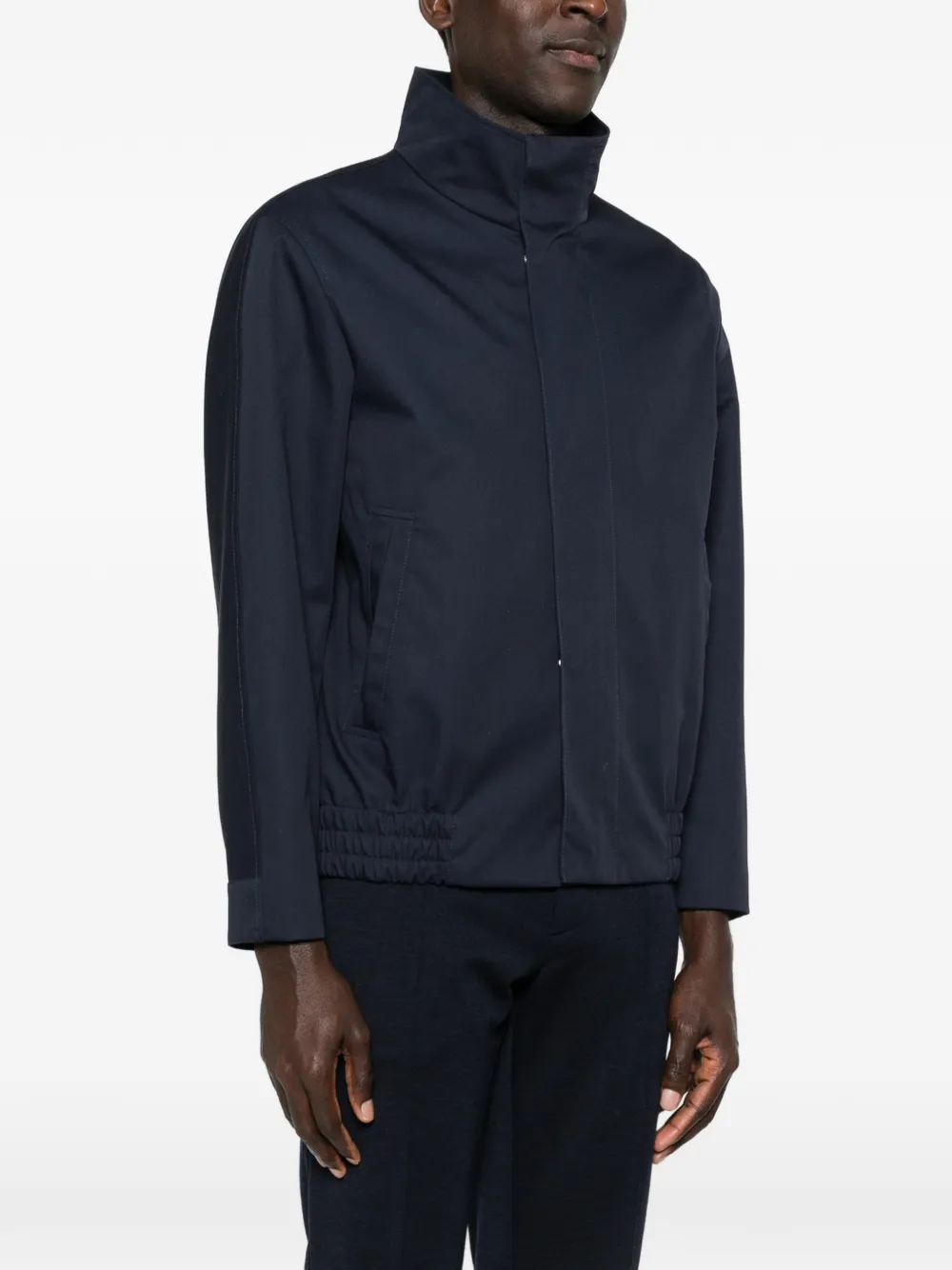 Elasticated-Hem Bomber Jacket