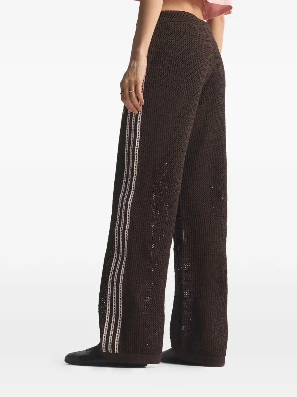 adidas Gehaakte broek met zijstreep Bruin