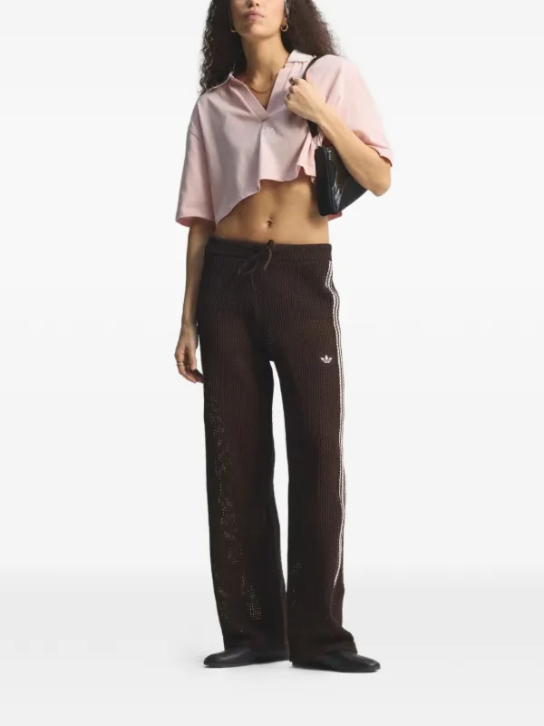 すず　0728 Adidas Calça De Crochê Com Listra Lateral | Marrom | FARFETCH BR