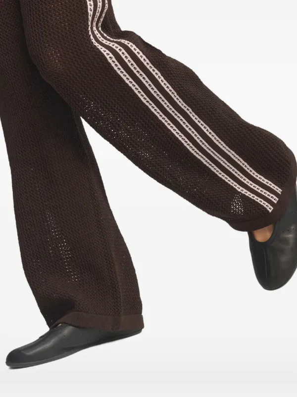 Adidas Calça De Crochê Com Listra Lateral | Marrom | FARFETCH BR