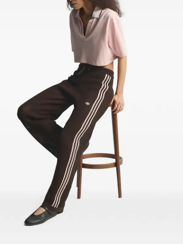Adidas Calça De Crochê Com Listra Lateral | Marrom | FARFETCH BR
