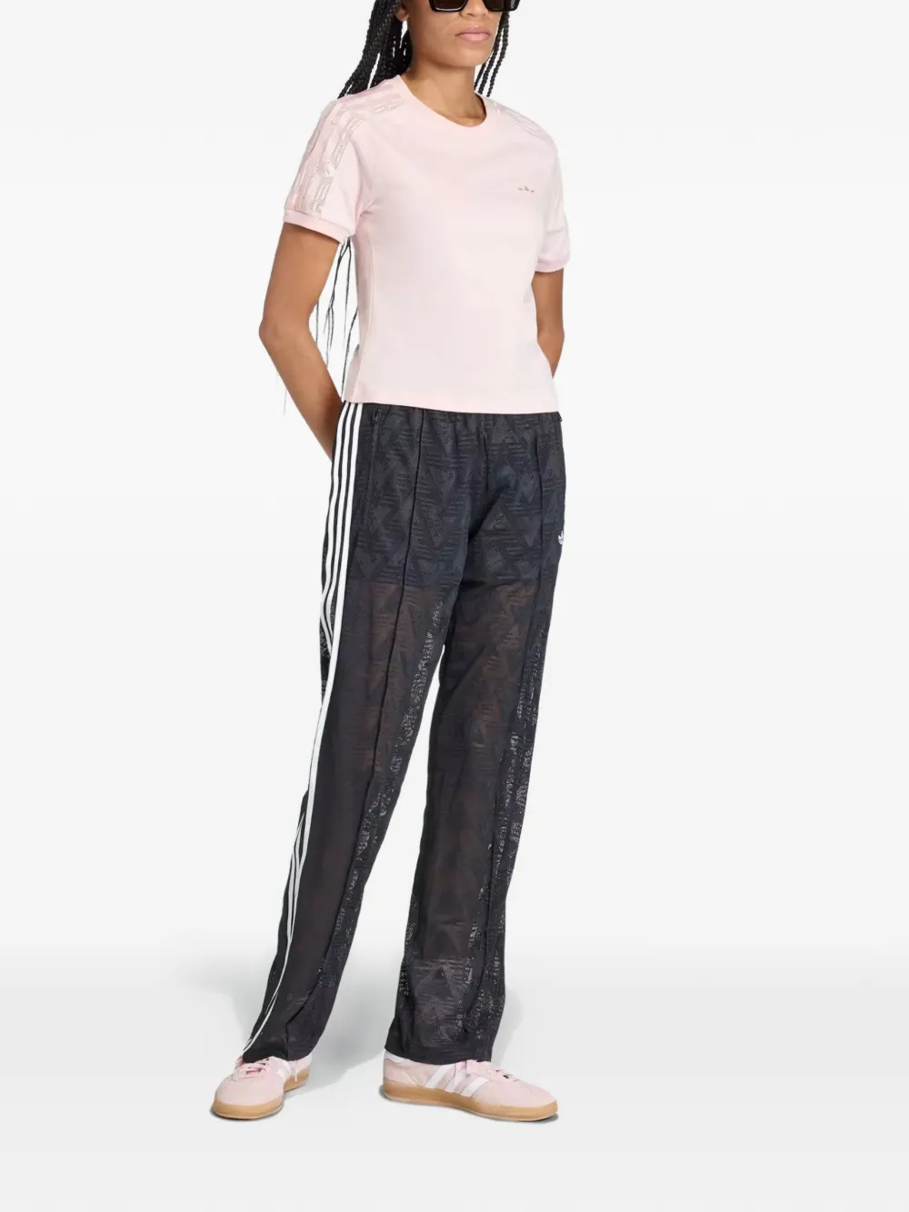 adidas Gestreepte trainingsbroek met patroon Zwart