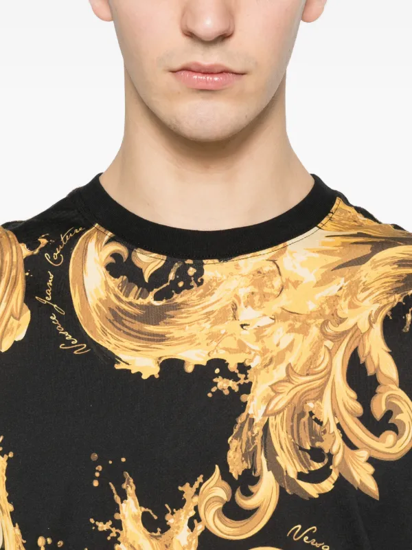 Versace Jeans Couture baroque-print T-shirt | Black | FARFETCH
