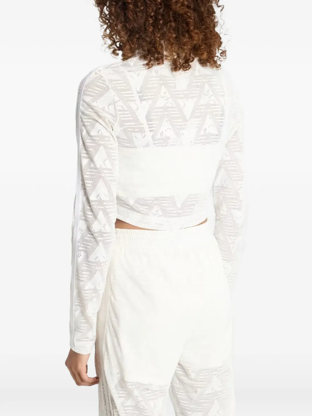 adidas Gestreepte sweater met rits Beige