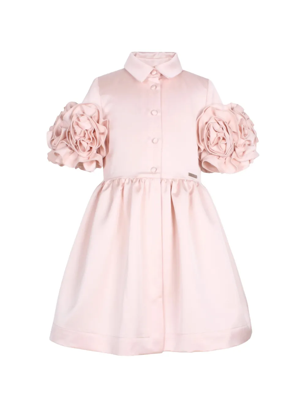 JESSIE AND JAMES KIDS Darling floral-appliqué collared dress - Rosa