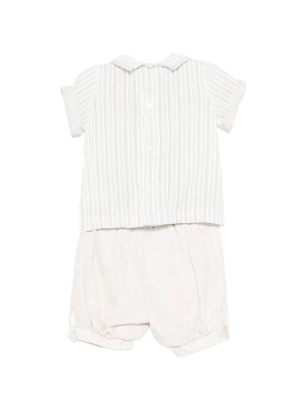 La Stupenderia striped collared babywear - Beige