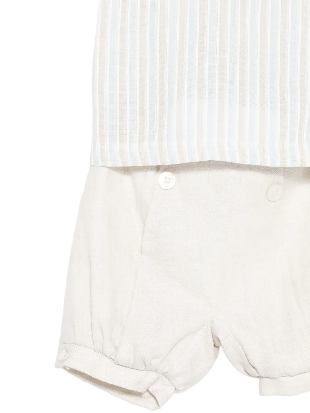  La Stupenderia Striped Collared Babywear - Neutrals 