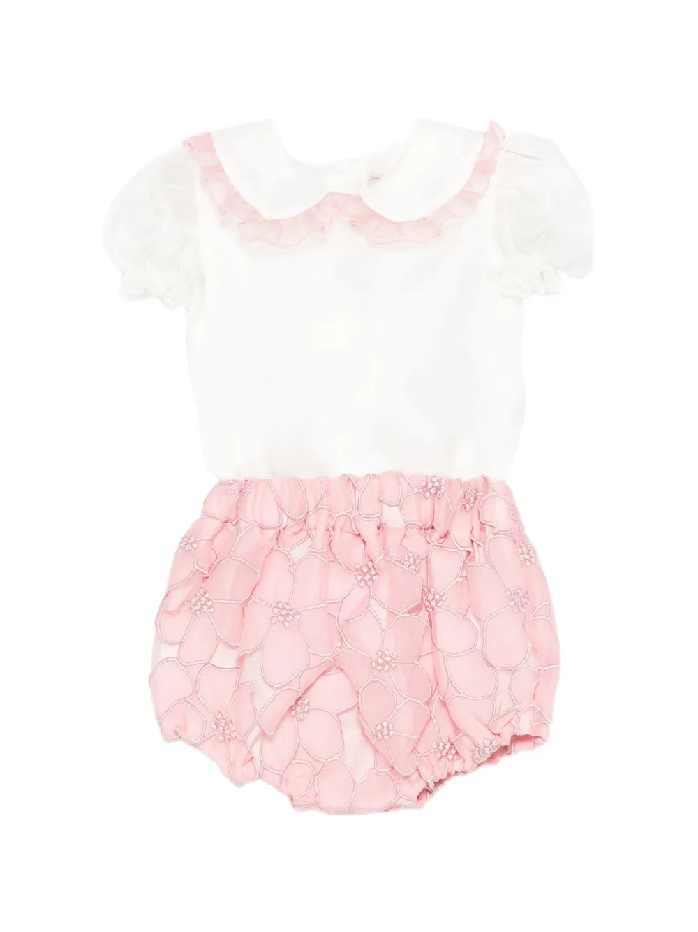 La Stupenderia flower-lace bloomers - Bianco