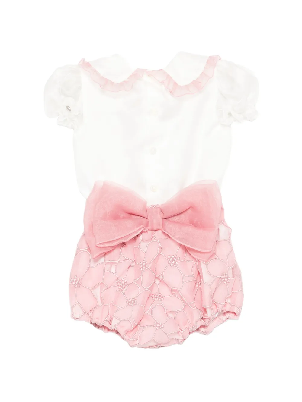 La Stupenderia flower-lace bloomers - Wit