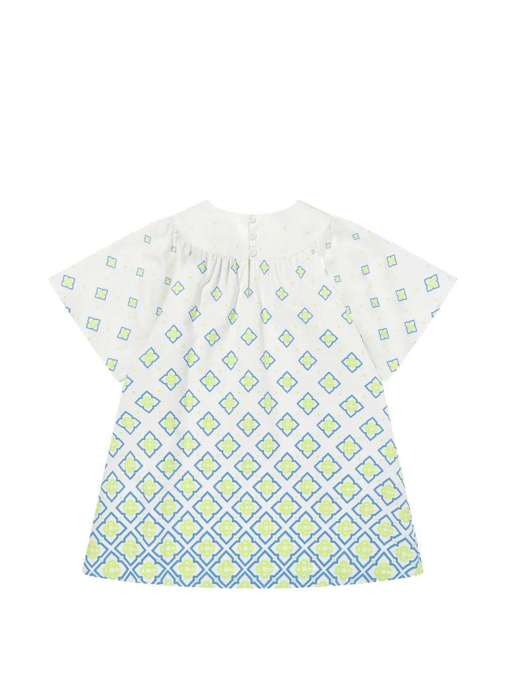  Casablanca Kids Degrade Monogram Printed Dress - White 