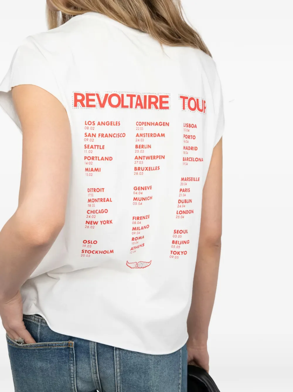Zadig&Voltaire T-shirt met kapmouwen verfraaid met stras Wit