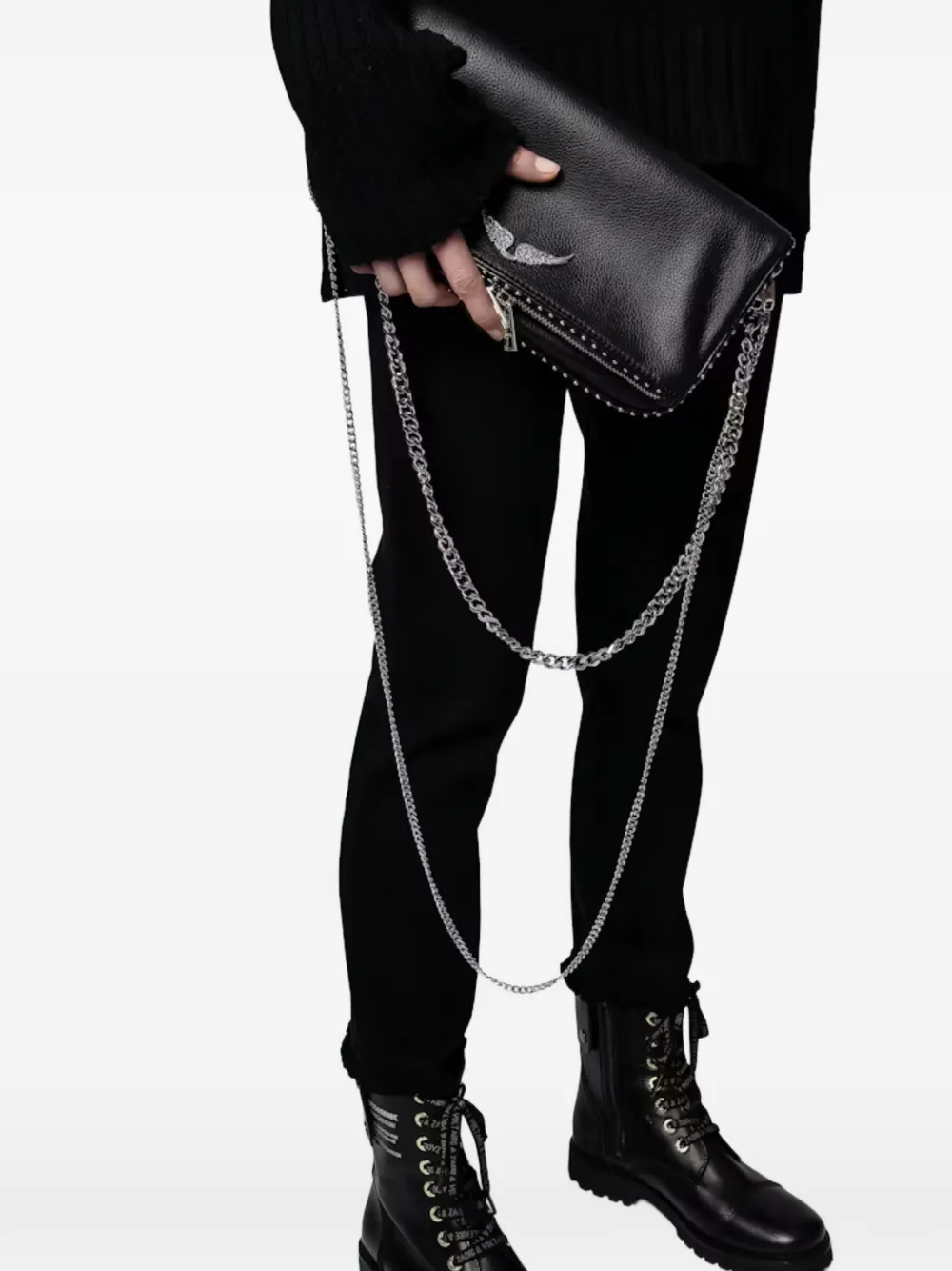 Zadig&Voltaire wings stud shoulder bag - Zwart