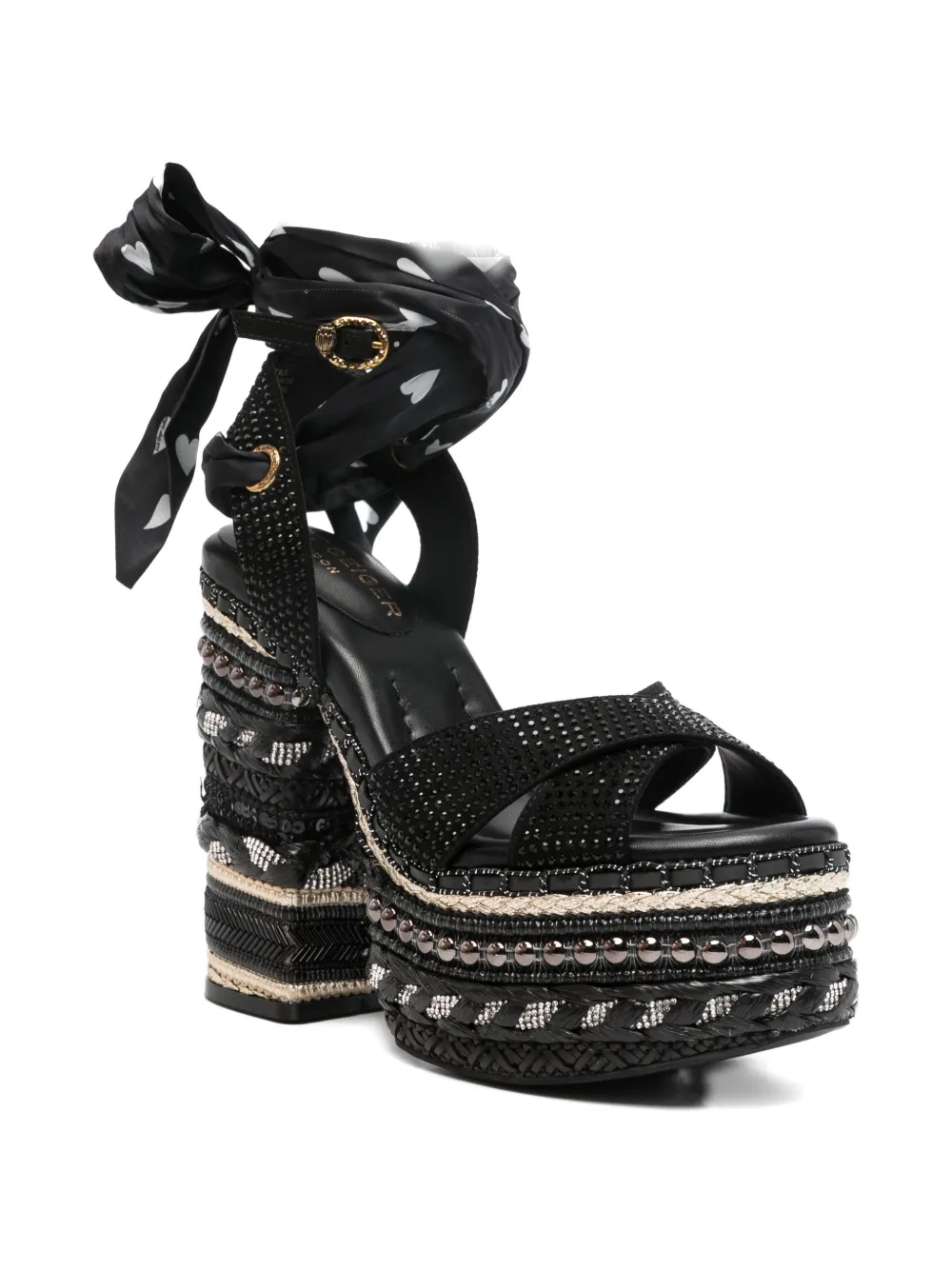 Kurt Geiger London Sandalen met hak en stras Zwart