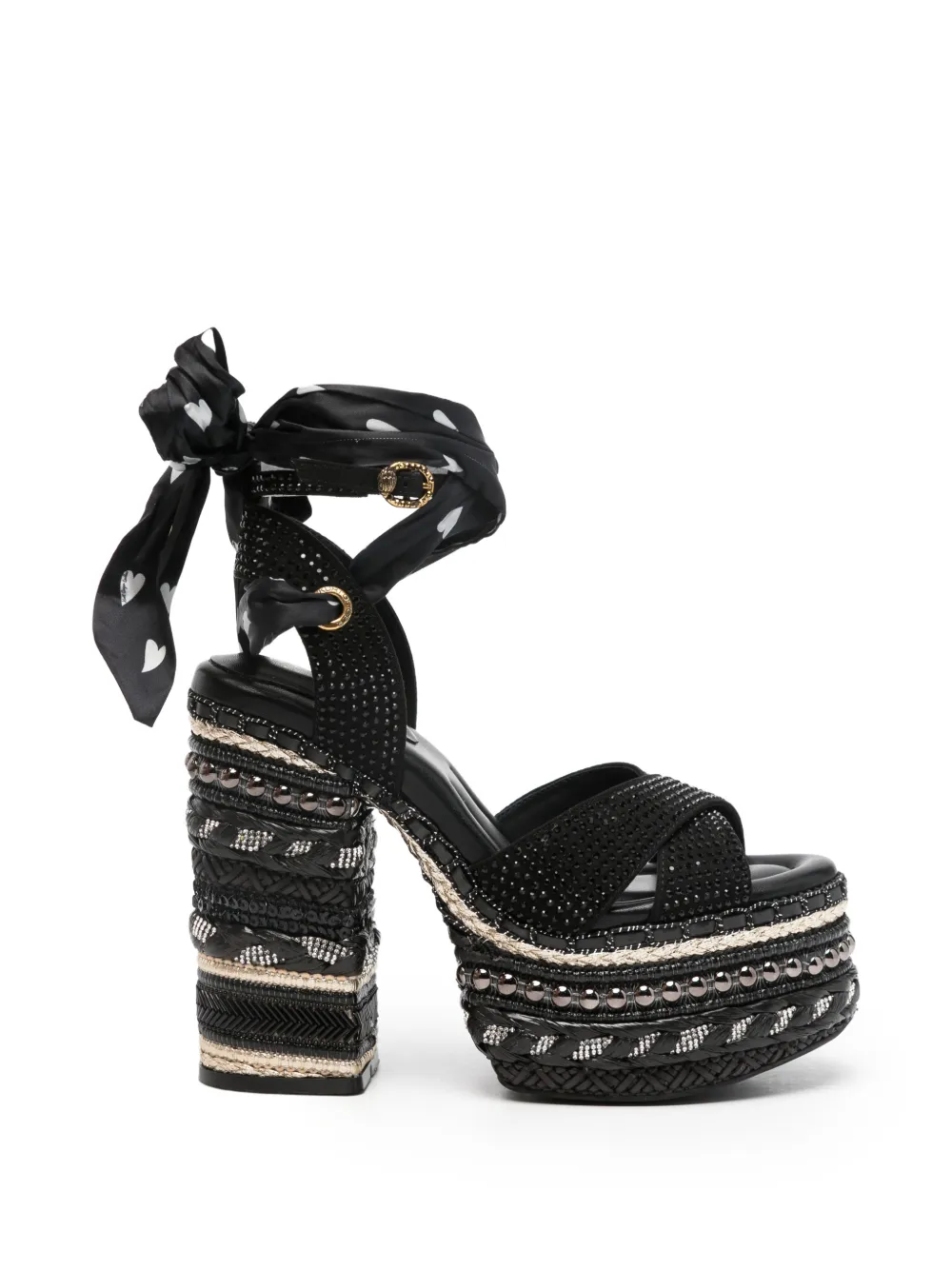 Kurt Geiger London Sandalen met hak en stras Zwart
