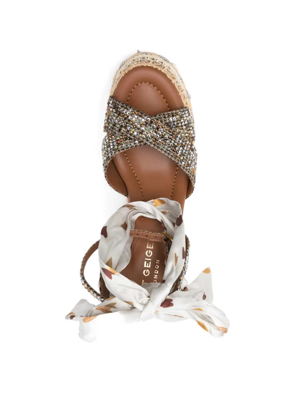 Kurt Geiger London Verfraaide sandalen met plateauzool en hak Beige