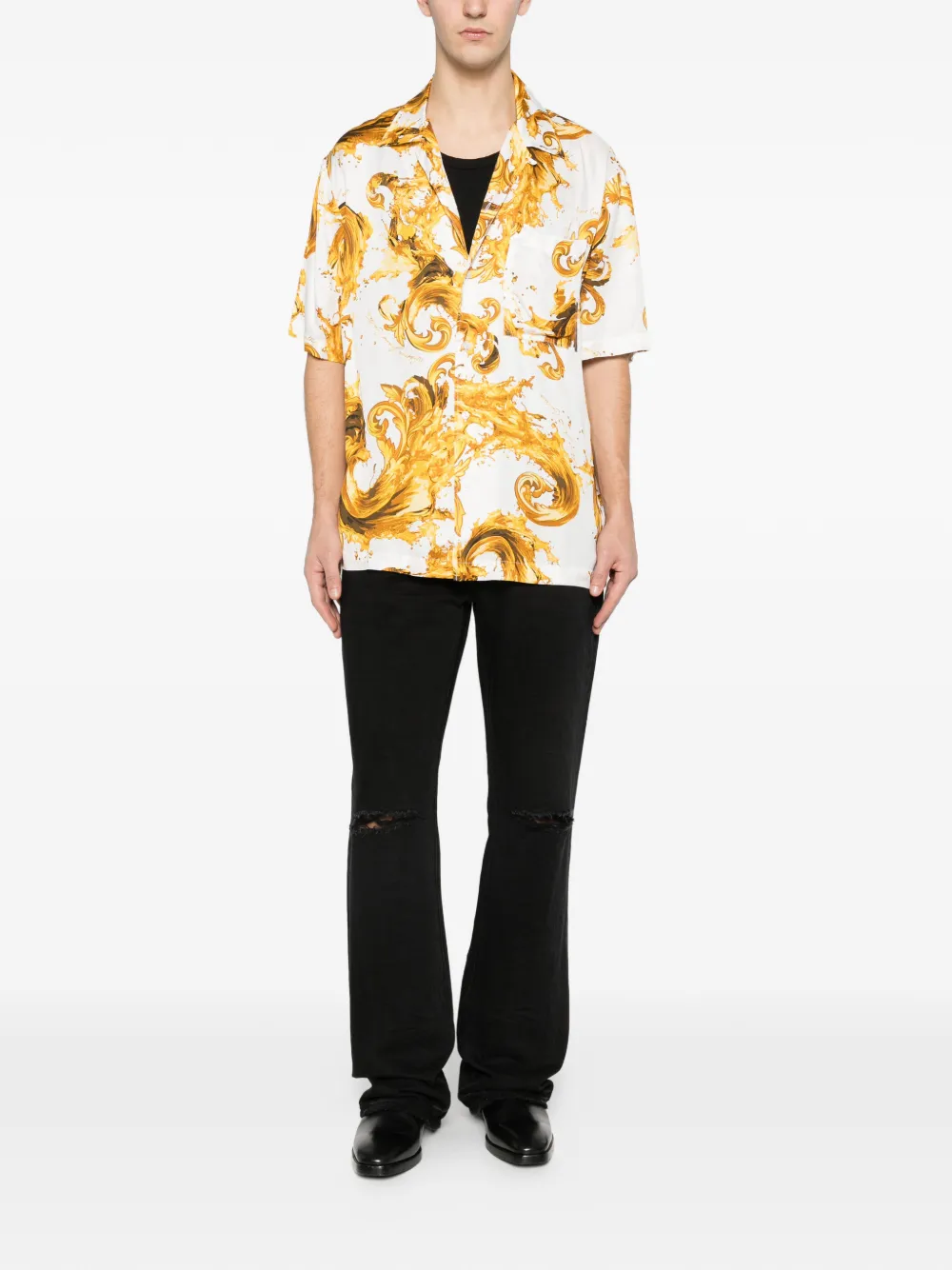 Versace Jeans Couture baroque-print pocket shirt - Wit