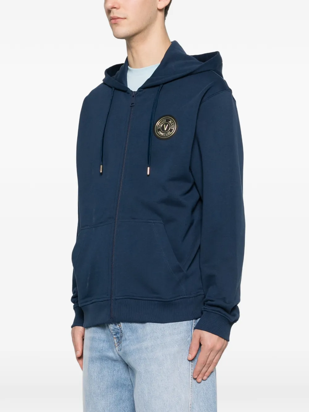 Versace Jeans Couture Hoodie met rits Blauw
