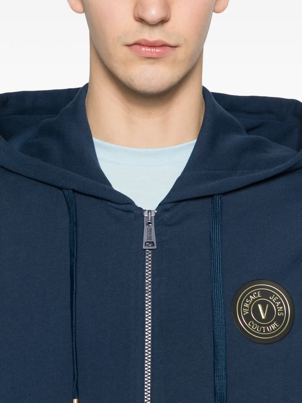 Versace Jeans Couture Hoodie met rits Blauw